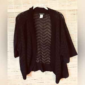 Intriguing Threads Black Made in USA Chevron Lace Jacket Cover-up Size 3X